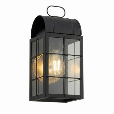 Durham Sconce shown in the Matte Black finish with a Clear shade - 9121-H-BK-CL