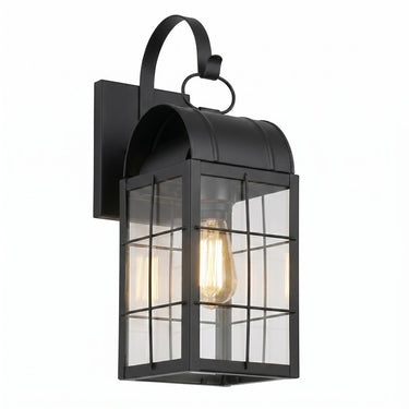 Durham Sconce shown in the Matte Black finish with a Clear shade - 9121P-H-BK-CL