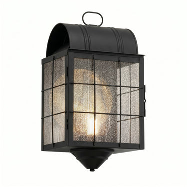 Durham Sconce shown in the Matte Black finish with a Seedy shade - 9111-H-BK-SDY-C