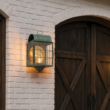Durham Sconce shown in the Verde Green finish with a Clear shade - 9111-H-VG-CL-C 2