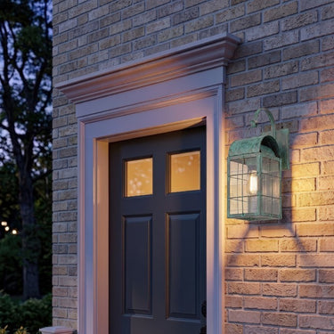 Durham Sconce shown in the Verde Green finish with a Clear shade - 9121P-H-VG-CL 2