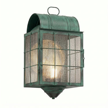 Durham Sconce shown in the Verde Green finish with a Seedy shade - 9111-H-VG-SDY-C