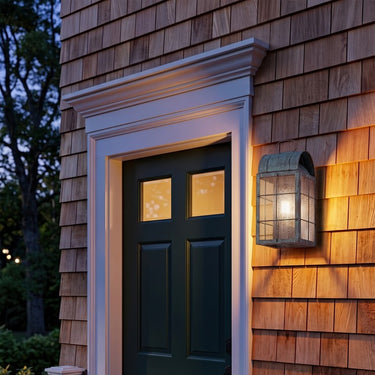 Durham Sconce shown in the Verde Green finish with a Seedy shade - 9121-H-VG-SDY 2