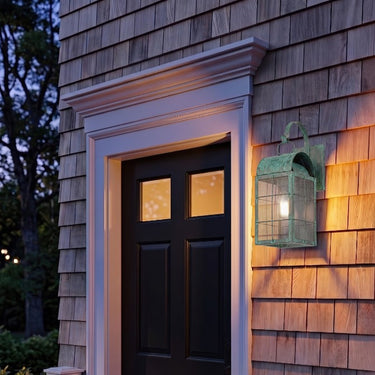 Durham Sconce shown in the Verde Green finish with a Seedy shade - 9121P-H-VG-SDY 2