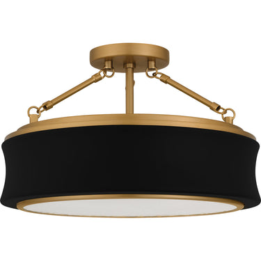 Dylan 3 Light Semi-Flush Mount in Matte Black 3