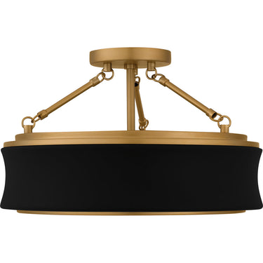 Dylan 3 Light Semi-Flush Mount in Matte Black 4