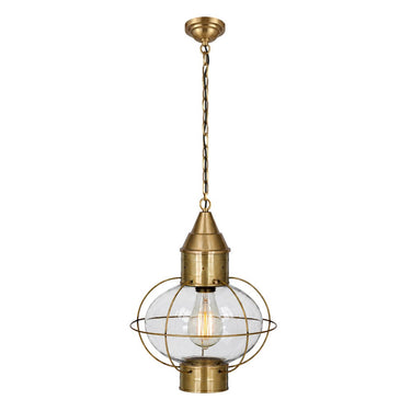 Ellington Pendant shown in the Antique Brass finish with a Clear shade - 9612-AB-CL 1