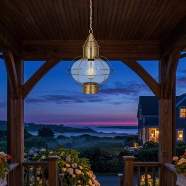 Ellington Pendant shown in the Antique Brass finish with a Clear shade - 9612-AB-CL 2