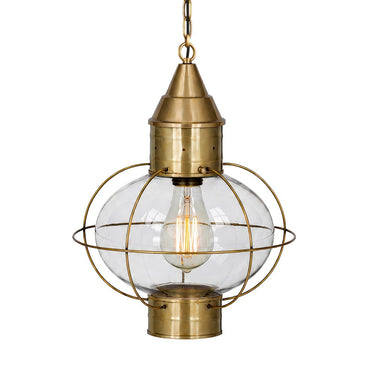 Ellington Pendant shown in the Antique Brass finish with a Clear shade - 9612-AB-CL