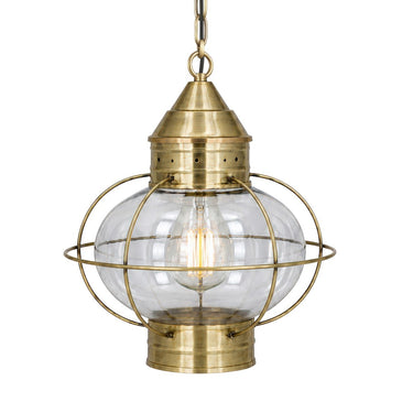 Ellington Pendant shown in the Antique Brass finish with a Clear shade - 9622-AB-CL
