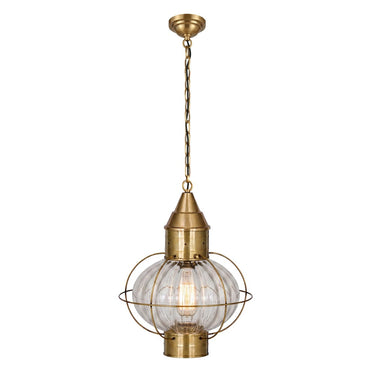 Ellington Pendant shown in the Antique Brass finish with a Optic shade - 9612-AB-OPT 1