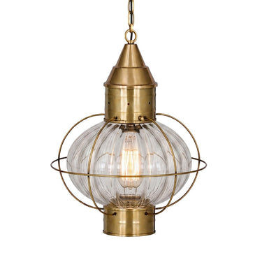 Ellington Pendant shown in the Antique Brass finish with a Optic shade - 9612-AB-OPT