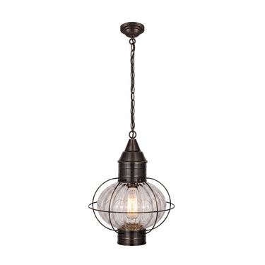 Ellington Pendant shown in the Dark Brass finish with a Optic shade - 9612-DB-OPT 1