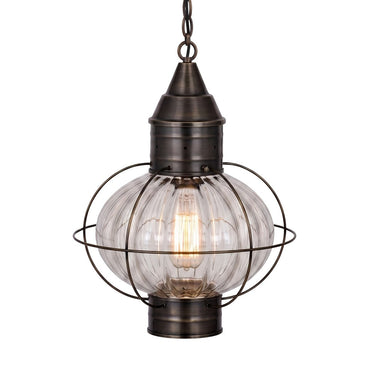 Ellington Pendant shown in the Dark Brass finish with a Optic shade - 9612-DB-OPT
