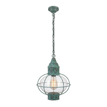 Ellington Pendant shown in the Verde Green finish with a Clear shade - 9612-VG-CL 1