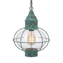 Ellington Pendant shown in the Verde Green finish with a Clear shade - 9612-VG-CL