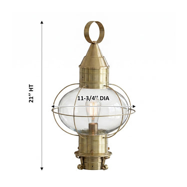 Ellington Post Lantern shown in the Antique Brass finish with a Clear shade - 9610-AB-CL 1