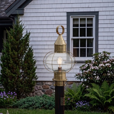 Ellington Post Lantern shown in the Antique Brass finish with a Clear shade - 9610-AB-CL 2