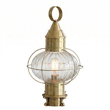 Ellington Post Lantern shown in the Antique Brass finish with a Optic shade - 9610-AB-OPT