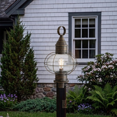 Ellington Post Lantern shown in the Dark Brass finish with a Clear shade - 9610-DB-CL 2