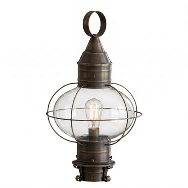 Ellington Post Lantern shown in the Dark Brass finish with a Clear shade - 9610-DB-CL