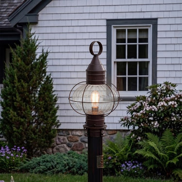 Ellington Post Lantern shown in the Dark Brass finish with a Optic shade - 9610-DB-OPT 2
