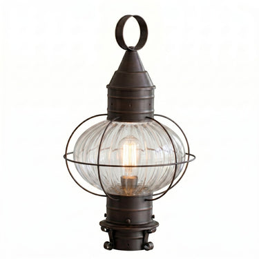 Ellington Post Lantern shown in the Dark Brass finish with a Optic shade - 9610-DB-OPT
