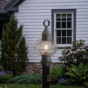 Ellington Post Lantern shown in the Gunmetal finish with a Optic shade - 9610-GM-OPT 2