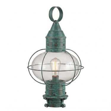 Ellington Post Lantern shown in the Verde Green finish with a Clear shade - 9610-VG-CL