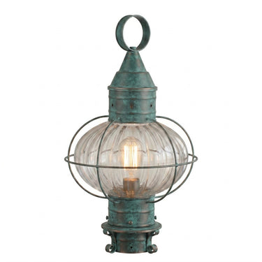 Ellington Post Lantern shown in the Verde Green finish with a Optic shade - 9610-VG-OPT