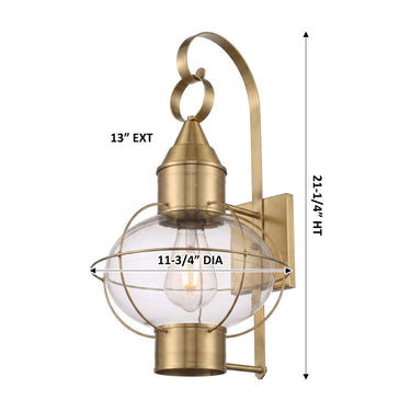 Ellington Sconce shown in the Antique Brass finish with a Clear shade - 9611-AB-CL 1