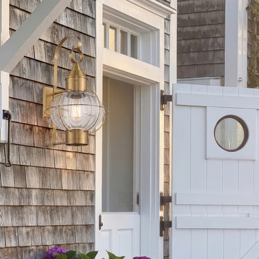 Ellington Sconce shown in the Antique Brass finish with a Optic shade - 9611-AB-OPT 2