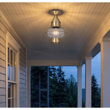 Ellington Semi Flush shown in the Antique Brass finish with a Clear shade - 9623-AB-CL 2