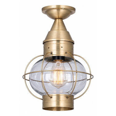 Ellington Semi Flush shown in the Antique Brass finish with a Clear shade - 9623-AB-CL