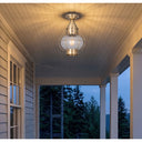 Ellington Semi Flush shown in the Antique Brass finish with a Optic shade - 9623-AB-OPT 2