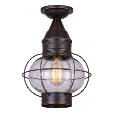 Ellington Semi Flush shown in the Bronze finish with a Clear shade - 9623-BZ-CL