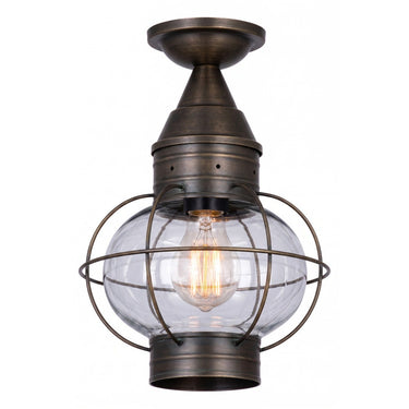 Ellington Semi Flush shown in the Dark Brass finish with a Clear shade - 9623-DB-CL