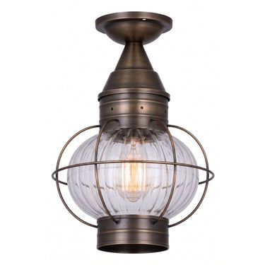Ellington Semi Flush shown in the Dark Brass finish with a Optic shade - 9623-DB-OPT