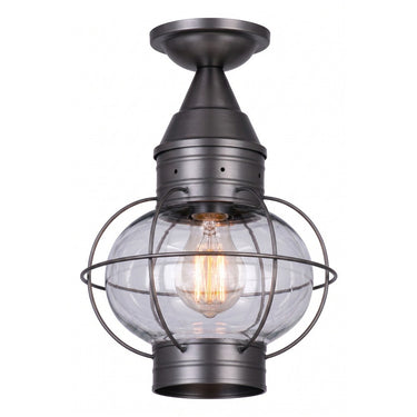 Ellington Semi Flush shown in the Gunmetal finish with a Clear shade - 9623-GM-CL