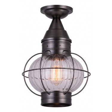 Ellington Semi Flush shown in the Gunmetal finish with a Optic shade - 9623-GM-OPT