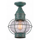 Ellington Semi Flush shown in the Verde Green finish with a Clear shade - 9623-VG-CL