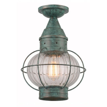 Ellington Semi Flush shown in the Verde Green finish with a Optic shade - 9623-VG-OPT