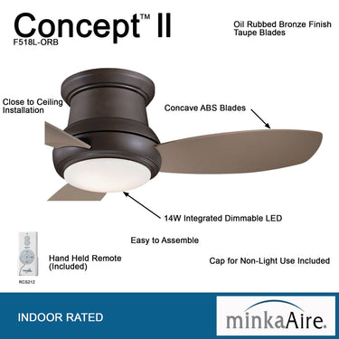 F518 Minka Aire Concept II Flush 44" Ceiling Fan 2