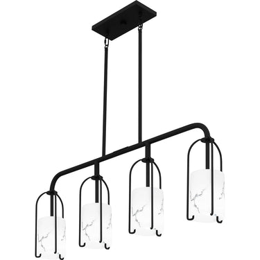 Fairbanks 4 Light Island Light in Matte Black 7
