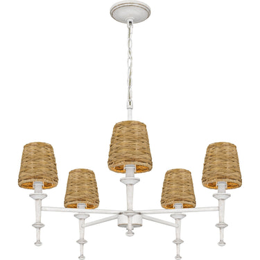 Flannery 5 Light Chandelier in Antique White 5