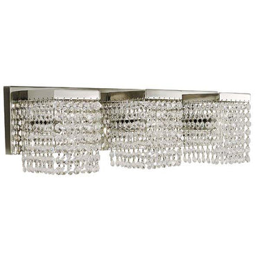 Framburg 1993 PS Gemini 3-Light Sconce in Polished Silver with Clear Crystal - Crescent Harbor