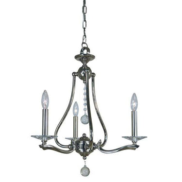 Framburg 3093 PN Allena 3-Light Chandelier in Polished Nickel - Crescent Harbor
