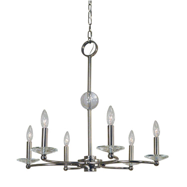 Framburg 3106 PN Pirouette 6-Light Chandelier in Polished Nickel