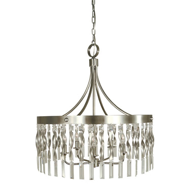Framburg 4715 SP/PN Adele 5-Light Dining Chandelier in Satin Pewter with Polished Nickel