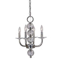 Framburg 4964 PN Glamour 4-Light Chandelier in Polished Nickel - Crescent Harbor